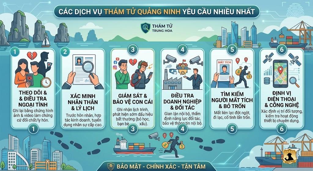 Các dịch vụ thám tử Quảng Ninh Trung Hoa cung cấp