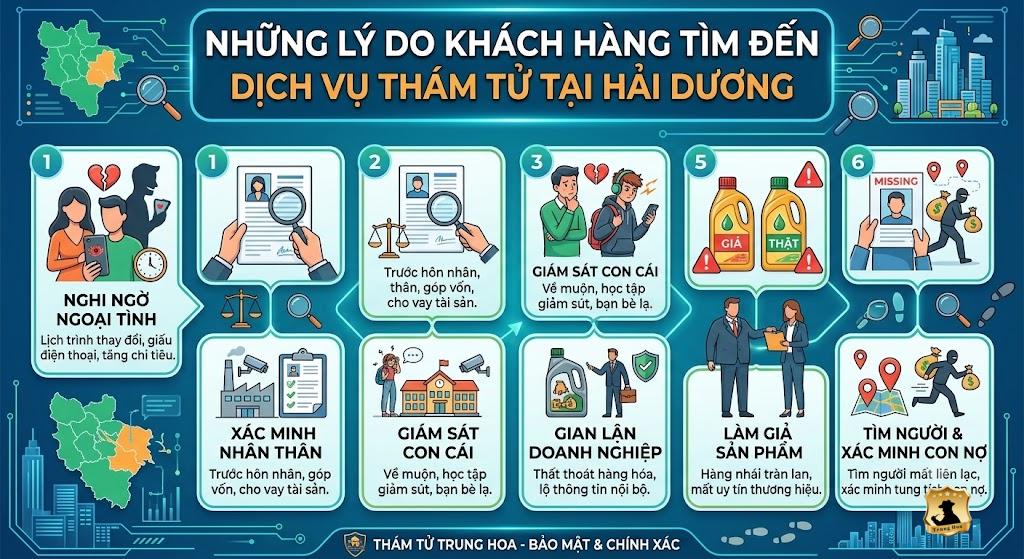 Những lý do khách hàng tìm đến dịch vụ thám tử tại Hải Dương