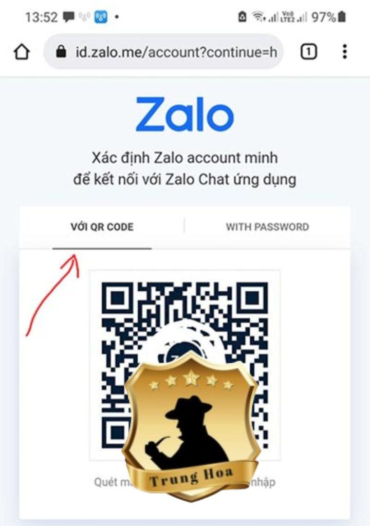 Bước 4: Chọn mục quét mã QR bằng Zalo để đăng nhập.